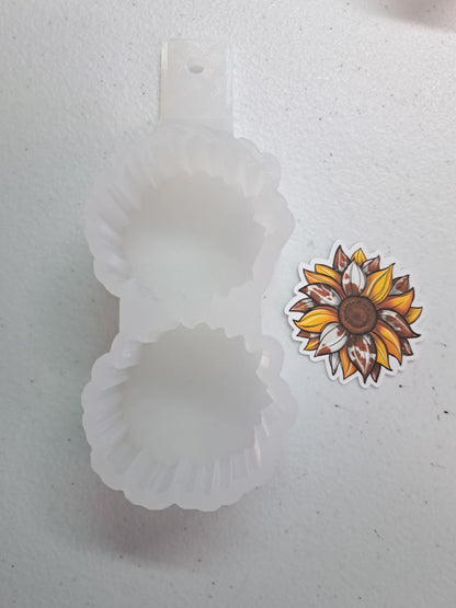 VENT CLIP SIZE: Sunflower (Style 2) Only - Two Cavity Small Cardstock Silicone Mold, Aroma Bead Molds, Premium Cardstock Images