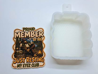 Bigfoot Dad Just Resting My Eyes Cardstock Silicone Mold, Aroma Bead Molds, Premium Cardstock Images