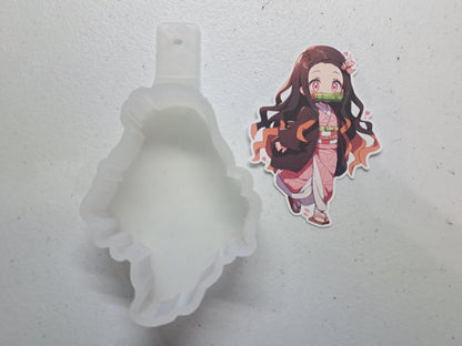 Nezuko Kamado Chibi Demon Slayer Kimetsu No Yaiba Cardstock Silicone Mold, Aroma Bead Molds, Premium Cardstock Images