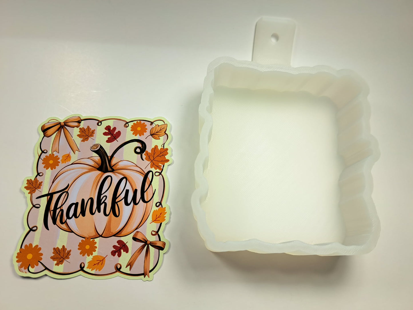 Thankful Fall Pumpkin Frame Cardstock Silicone Mold, Aroma Bead Molds, Premium Cardstock Images