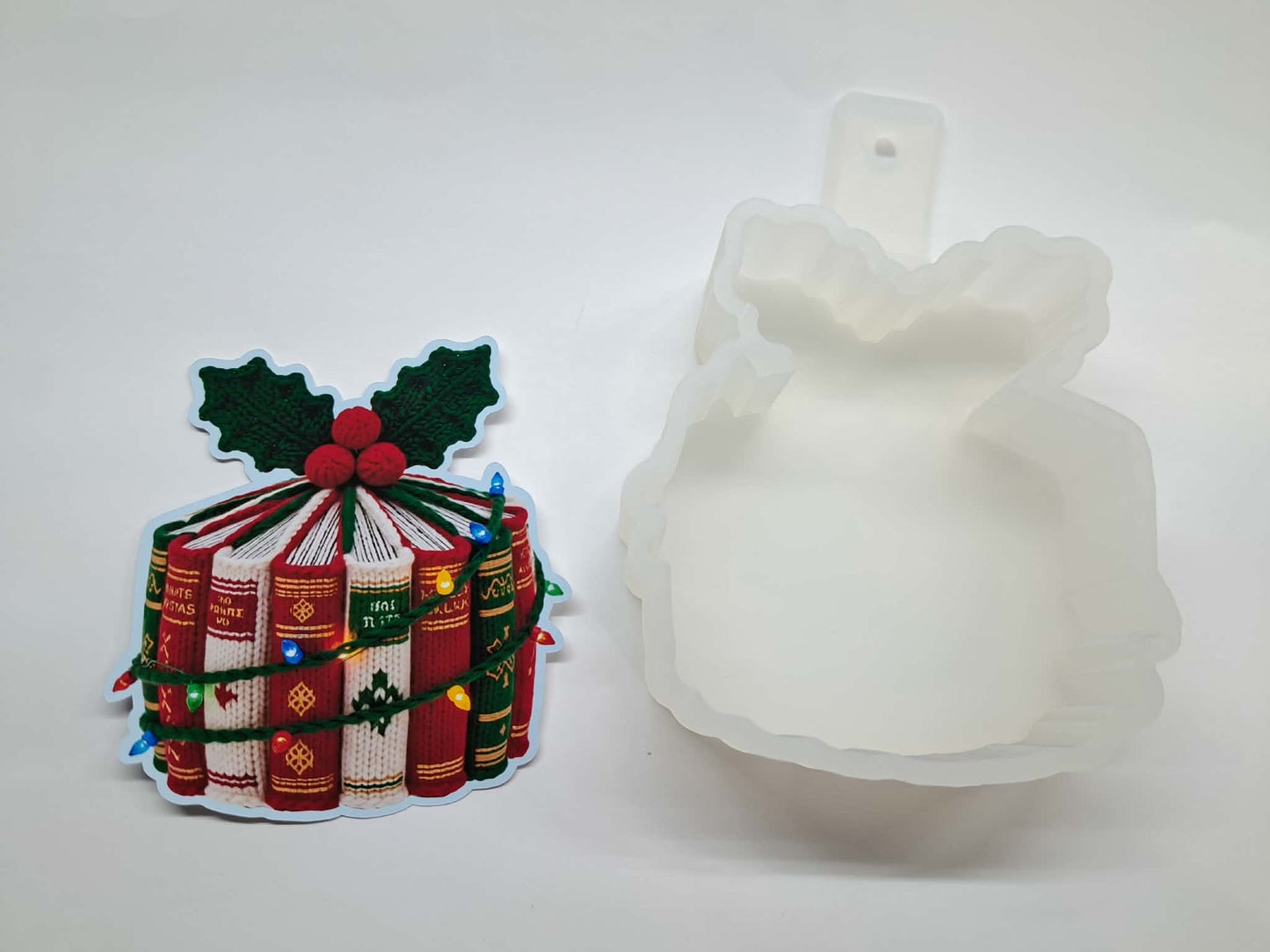 Faux Yarn Crochet Christmas Books Cardstock Silicone Mold, Aroma Bead Molds, Car Freshies, Premium Cardstock Images