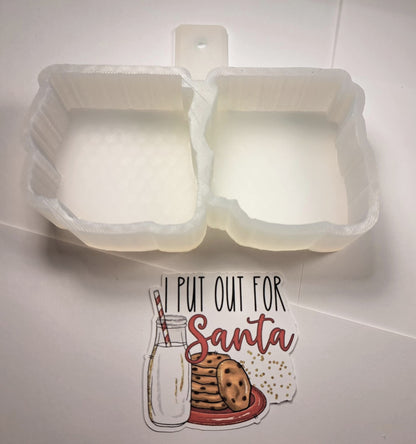 VENT CLIP: I Put Out For Santa Christmas Two Cavity Small Vent Clip Size Cardstock Silicone Mold, Aroma Bead Molds, Premium Cardstock Images