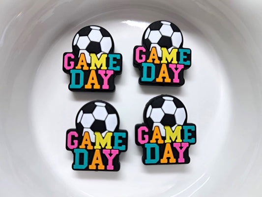 Game Day With Soccer Ball Silicone Focal Bead