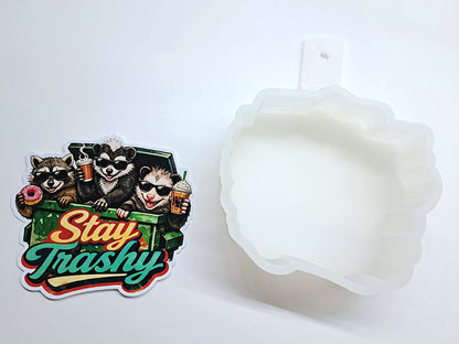 Stay Trashy Dumpster Friends for Cardstock Silicone Mold, Aroma Bead Molds, Premium Cardstock Images