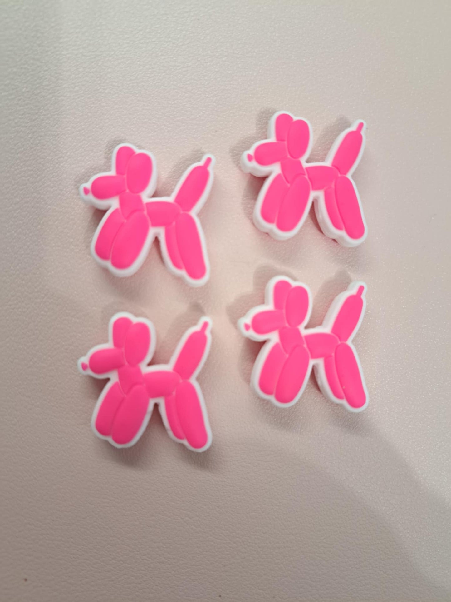 Hot Pink Balloon Dog Silicone Focal Bead