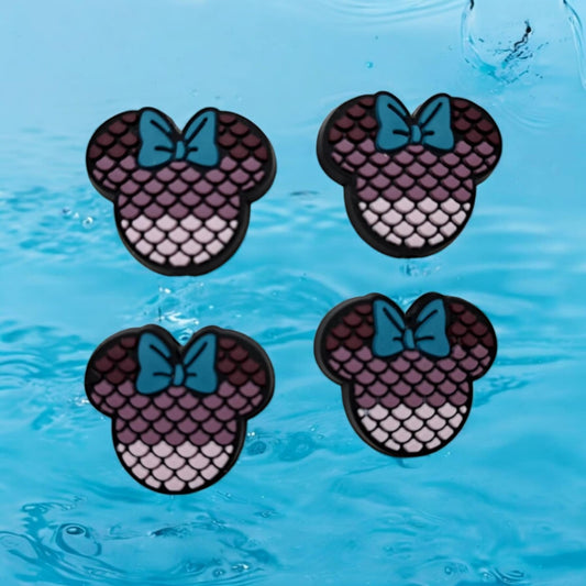 Ariel: Mouse Ears Round Disney Movie Inspired Silicone Focal Bead Silicone Focal Bead