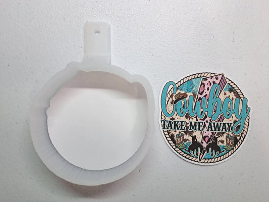 Cowboy Take Me Away Cardstock Silicone Mold, Aroma Bead Molds, Premium Cardstock Images