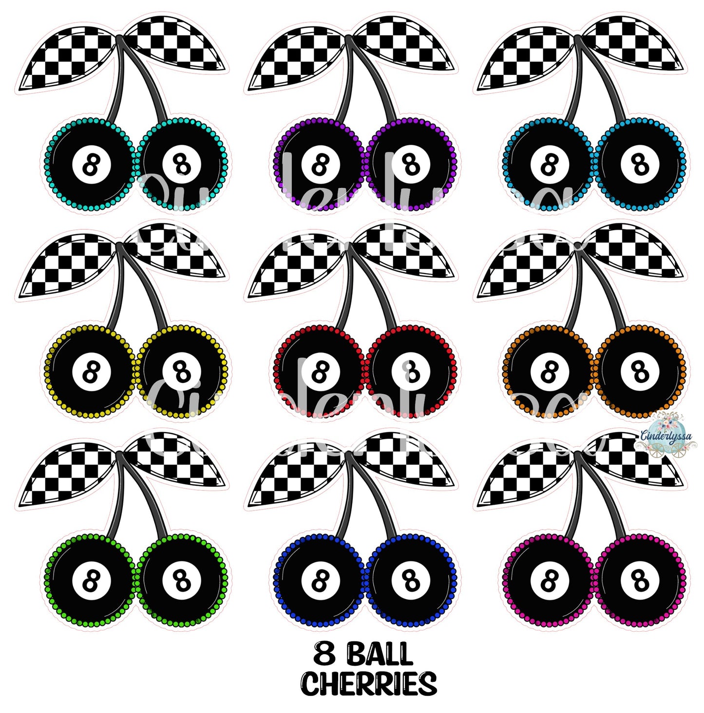 8 Ball Cherries Cardstock Silicone Mold, Aroma Bead Molds, Premium Cardstock Images