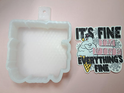 It's Fine Frosty Ice Cream Cone Cardstock Silicone Mold, Aroma Bead Molds, Premium Cardstock Images, Car Freshies
