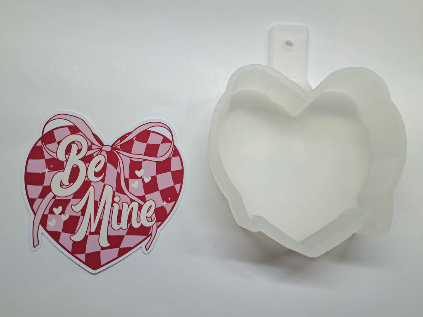Be Mine Coquette Heart Cardstock Silicone Mold, Aroma Bead Molds, Premium Cardstock Images