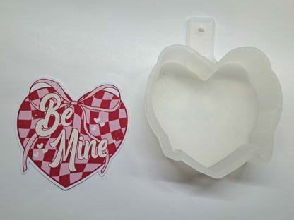 Be Mine Coquette Heart Cardstock Silicone Mold, Aroma Bead Molds, Premium Cardstock Images