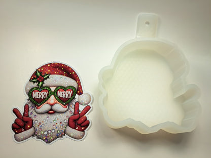 Rhinestone Santa Cardstock Silicone Mold, Aroma Bead Molds, Car Freshies, Premium Cardstock Images