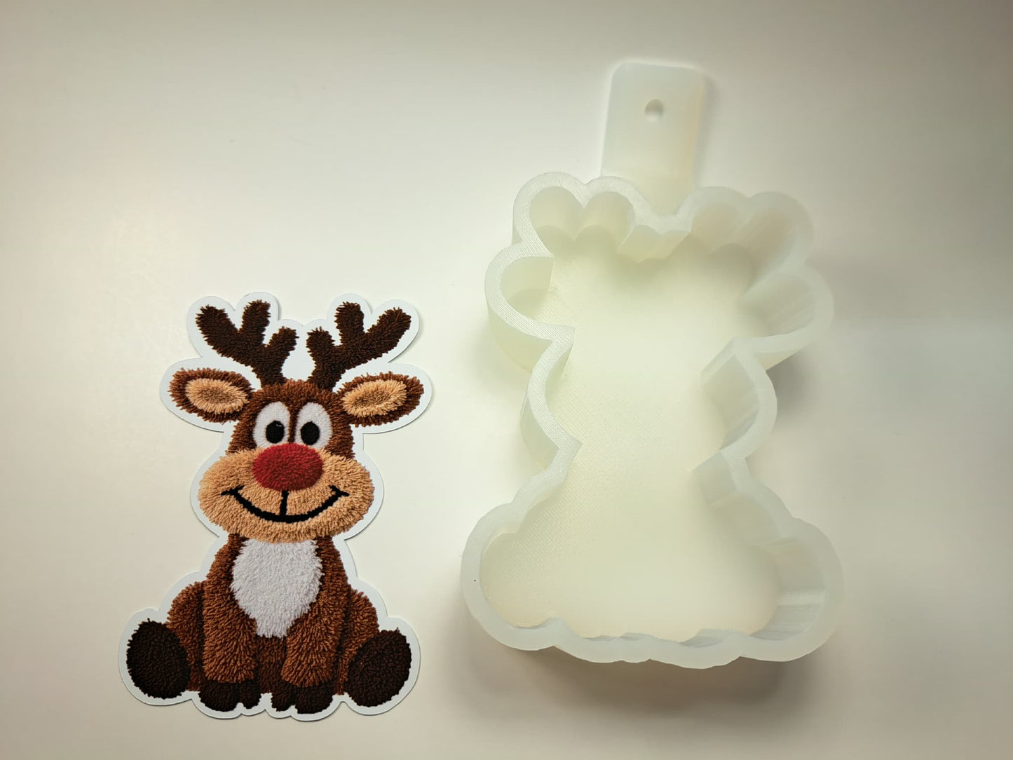 Christmas Crochet Reindeer Boy & Girl Cardstock Silicone Mold, Aroma Bead Molds, Premium Cardstock Images