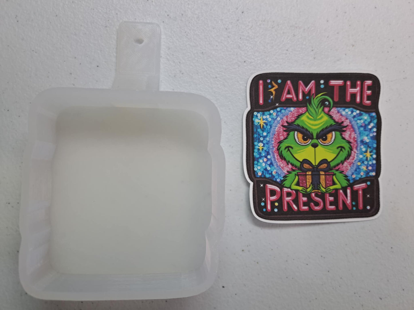 I Am the Present: Grinch Cardstock Silicone Mold, Aroma Bead Molds, Car Freshies, Premium Cardstock Images