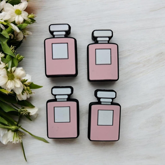 Pink Perfume Bottle Silicone Focal Bead