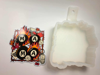 Western Mama Barbed Wire Cardstock Silicone Mold, Aroma Bead Molds, Premium Cardstock Images