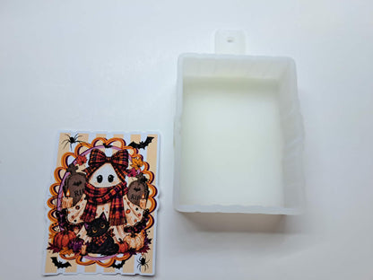 Striped Preppy Ghost Cardstock Silicone Mold, Aroma Bead Molds, Premium Cardstock Images