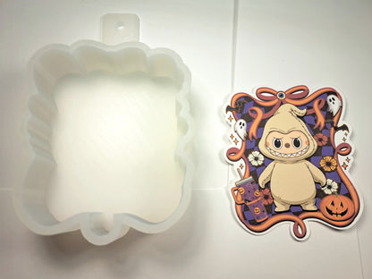 Labubu Halloween Bow Frame Single Cardstock Silicone Mold, Aroma Bead Molds, Premium Cardstock Images