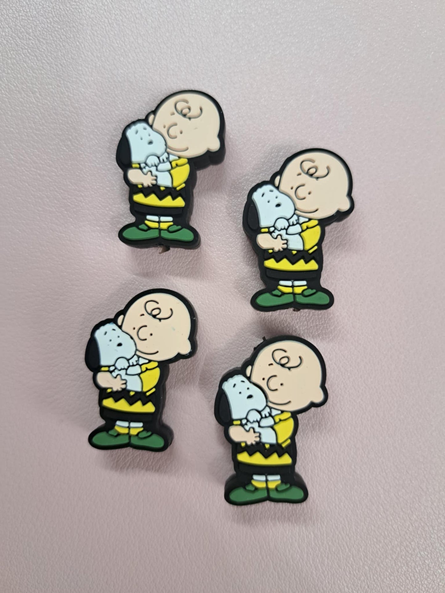 Charlie Brown Holding Snoopy: Style 2 Silicone Focal Bead