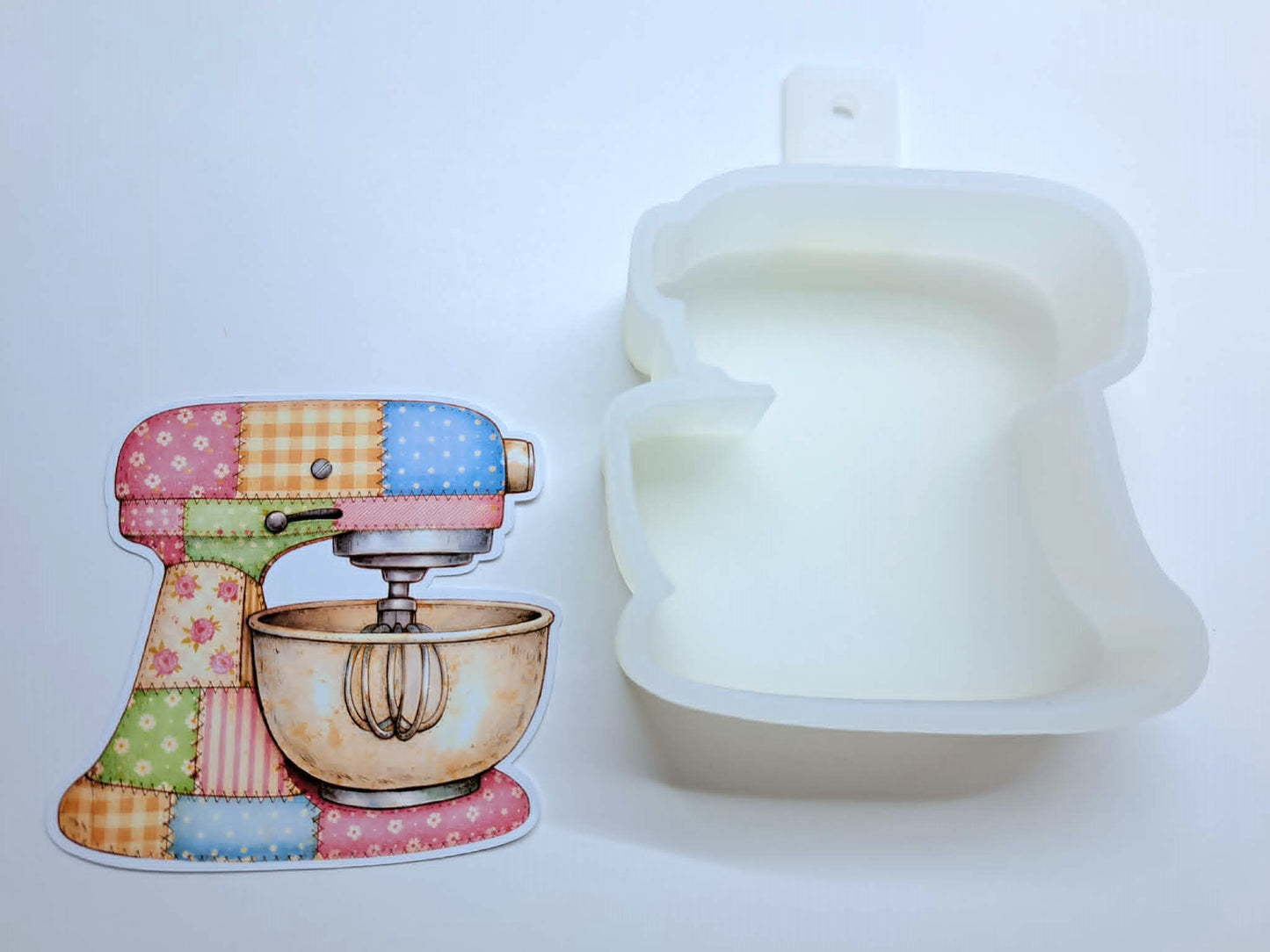 Patchwork Kitchen Stand Mixer Cardstock Silicone Mold, Aroma Bead Molds, Premium Cardstock Images