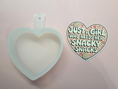 Just a Girl Who Needs Her Snacky Snacks Cardstock Silicone Mold, Aroma Bead Molds, Premium Cardstock Images