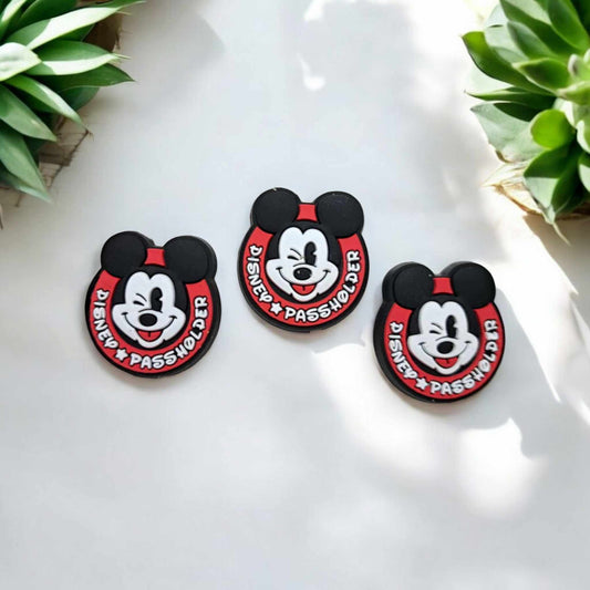 Disney Passholder With Mickey Face Silicone Focal Bead