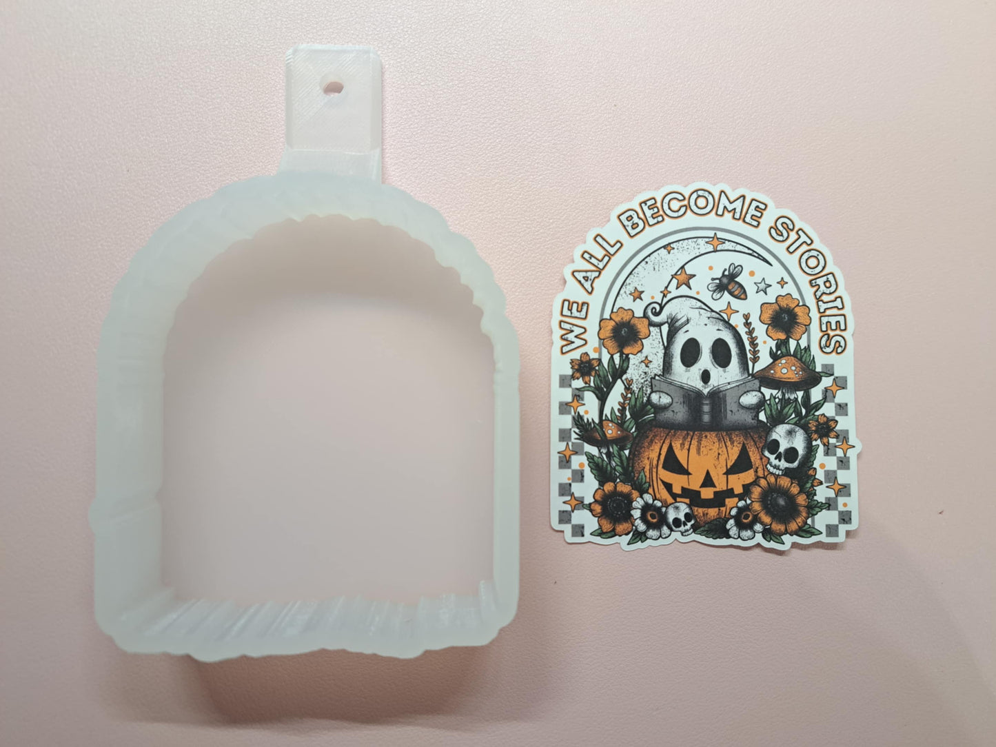 We All Become Stories Ghost Reading Cardstock Silicone Mold, Aroma Bead Molds, Car Freshies, Premium Cardstock Images