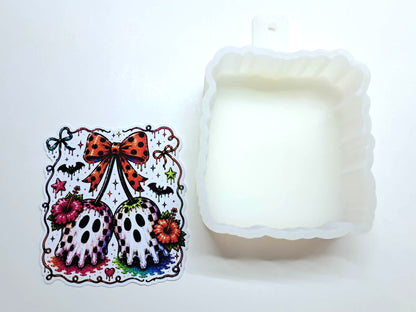 Neon Paint Dripping Ghost Cherries Cardstock Silicone Mold, Aroma Bead Molds, Premium Cardstock Images