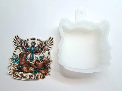 Guided by Faith Western Turquoise Cardstock Silicone Mold, Aroma Bead Molds, Premium Cardstock Images