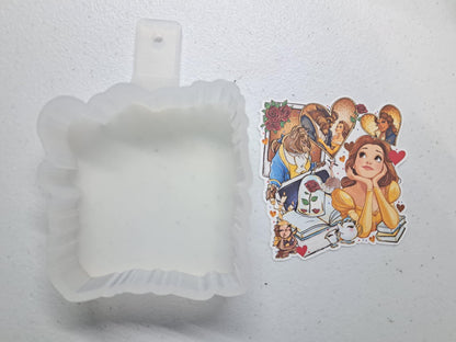Beauty and The Beast Collage Cardstock Silicone Mold, Aroma Bead Molds, Premium Cardstock Images