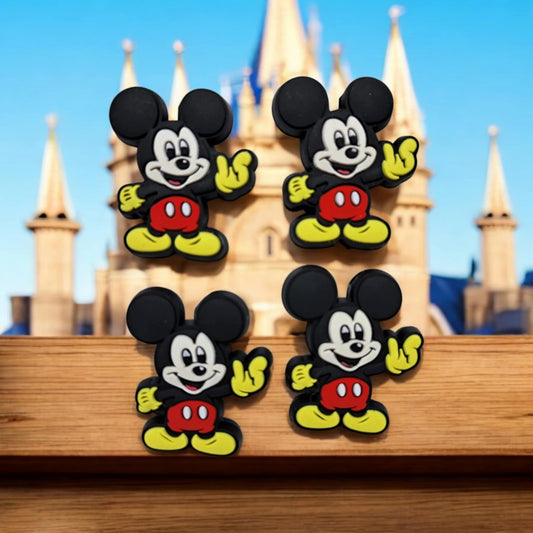 Mickey Full Body (Pointing) in Red Shorts Silicone Focal Bead