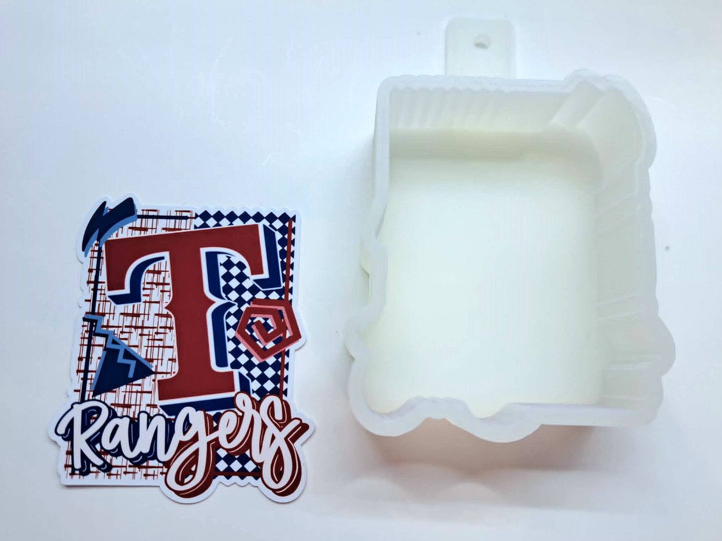 Retro MLB Team: Texas Rangers Cardstock Silicone Mold, Aroma Bead Molds, Premium Cardstock Images