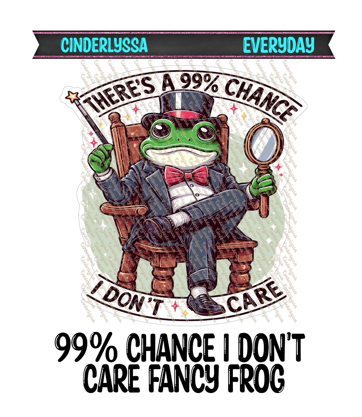 99% Chance I Don't Care Fancy Frog Cardstock Silicone Mold, Aroma Bead Molds, Car Freshies, Premium Cardstock Images