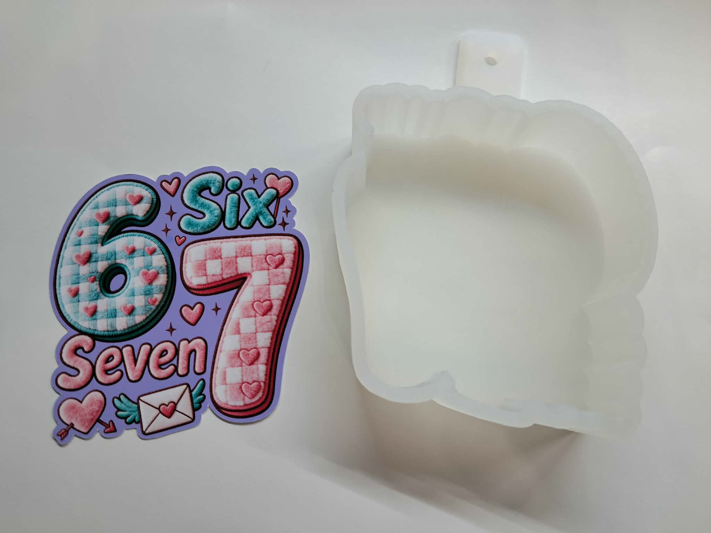 Valentine Six Seven Cardstock Silicone Mold, Aroma Bead Molds, Premium Cardstock Images