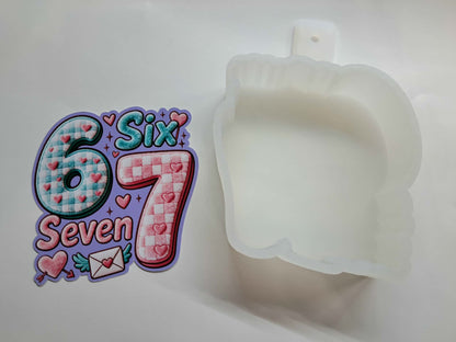 Valentine Six Seven Cardstock Silicone Mold, Aroma Bead Molds, Premium Cardstock Images