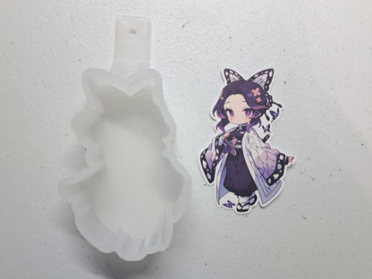 Shinobu Kocho Chibi Demon Slayer Kimetsu No Yaiba Cardstock Silicone Mold, Aroma Bead Molds, Premium Cardstock Images