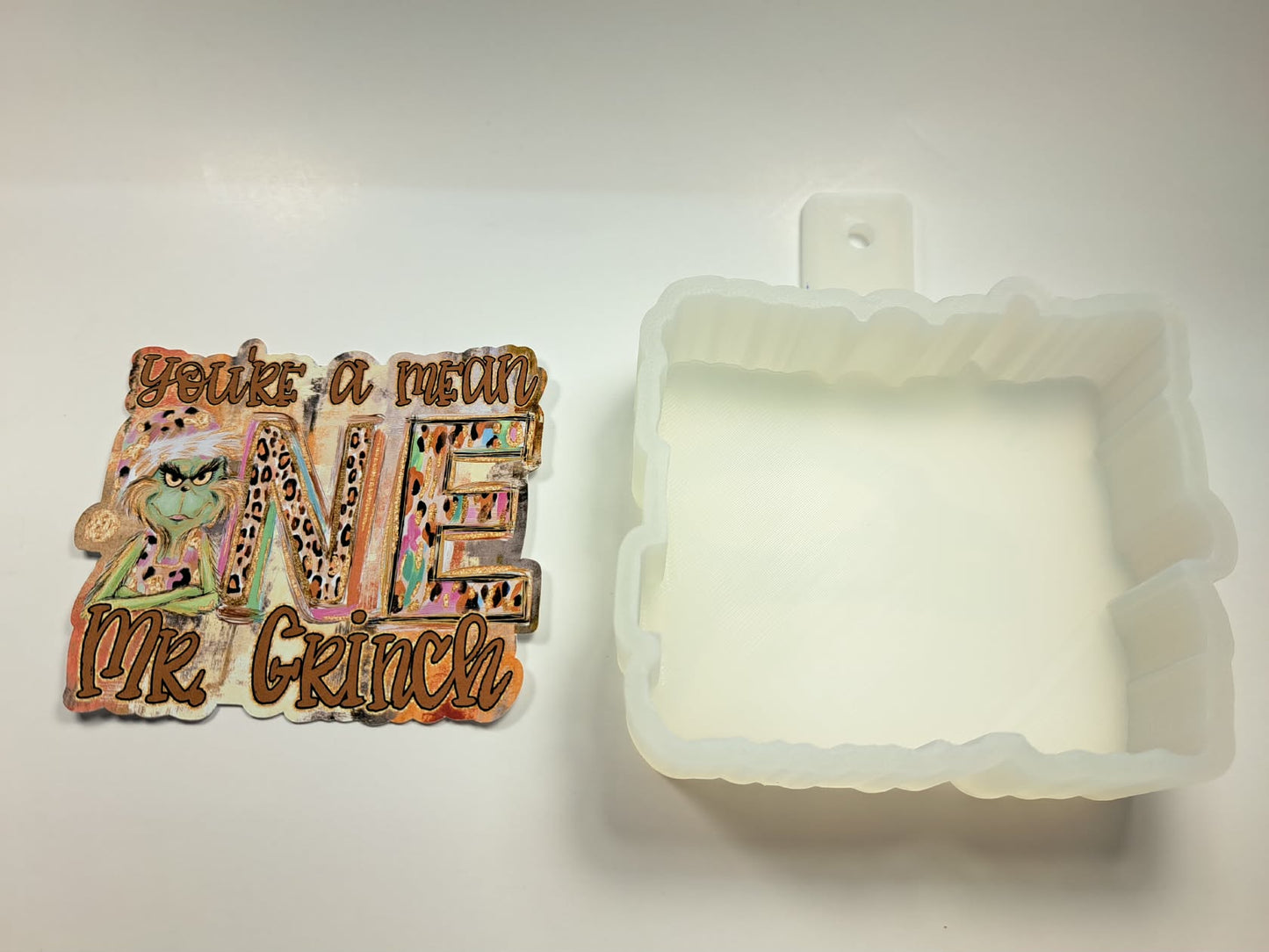 You're a Mean One Mr. Grinch Cardstock Silicone Mold, Aroma Bead Molds, Car Freshies, Premium Cardstock Images