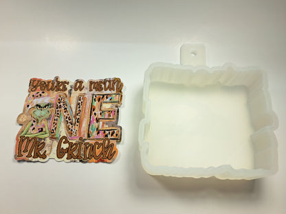 You're a Mean One Mr. Grinch Cardstock Silicone Mold, Aroma Bead Molds, Car Freshies, Premium Cardstock Images