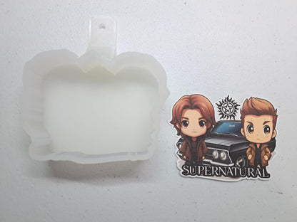Supernatural Winchesters Chibi: TV Show Inspired Cardstock Silicone Mold, Aroma Bead Molds, Car Freshies, Premium Cardstock Images