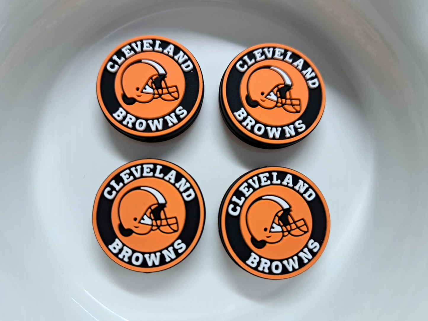 Cleveland Browns Round Logo Silicone Focal Bead
