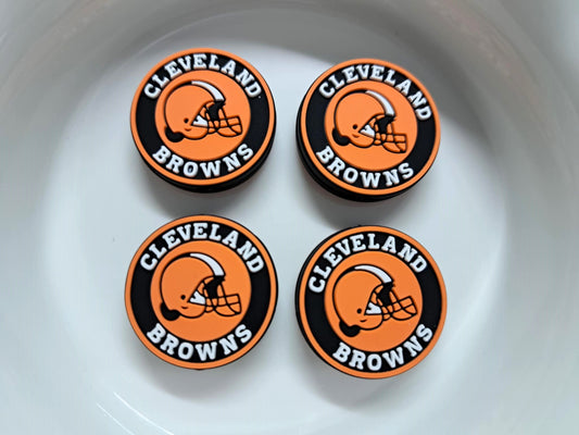 Cleveland Browns Round Logo Silicone Focal Bead