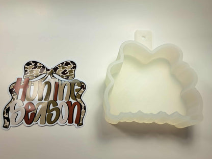 Hunting Season Coquette Bow Cardstock Silicone Mold for Aroma Bead Molds, Premium Cardstock Images