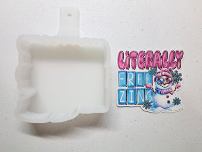 Literally Freezing Snowman Cardstock Silicone Mold, Aroma Bead Molds, Premium Cardstock Images, Car Freshie Molds