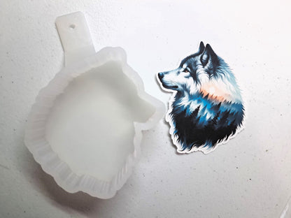 Wolf Foggy Forest Silhouette Cardstock Silicone Mold, Aroma Bead Molds, Premium Cardstock Images