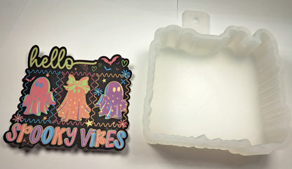 Hello Spooky Vibes Cardstock Silicone Mold, Aroma Bead Molds, Car Freshies, Premium Cardstock Images