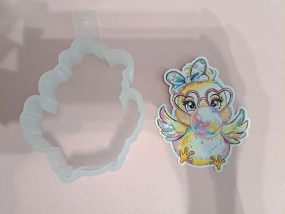 Chick Blowing Bubble Cardstock Silicone Mold, Aroma Bead Molds