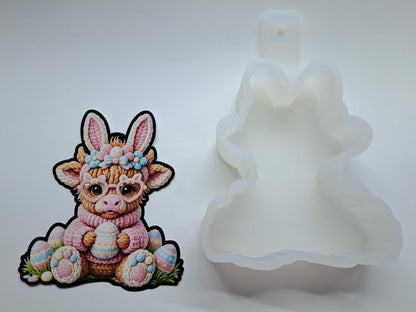 Cute Easter Highland Cow Cardstock Silicone Mold, Aroma Bead Molds, Premium Cardstock Images