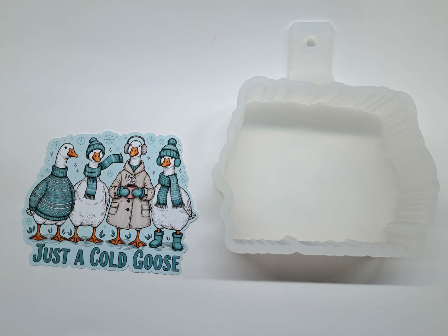 Just a Cold Goose Cardstock Silicone Mold, Aroma Bead Molds, Car Freshies, Premium Cardstock Images