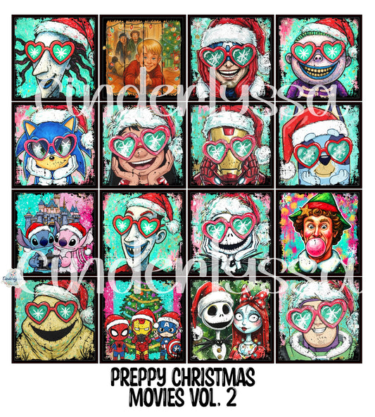 2.5 inch Square Preppy Christmas Movies Vol. 2 Cardstock Only for freshies - NO MOLD: Cardstock Silicone Mold, for Aroma Bead Molds, Premium Cardstock Images