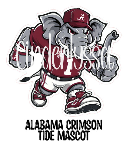 Alabama Crimson Tide Mascot Cardstock Silicone Mold, Aroma Bead Molds, Premium Cardstock Images